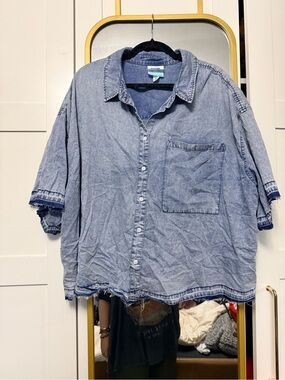 Future Collective Crop Denim Shirt